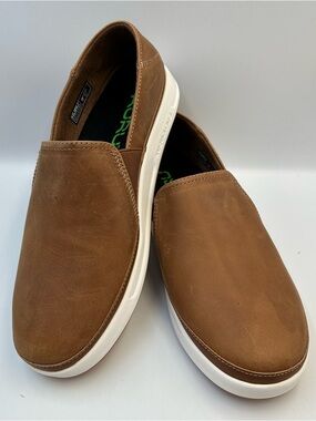 Kuru Roam Atla Brown Leather Slip On Flat Womens 9.5 Comfort Support Cushion